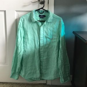 Light green vineyard vines linen shirt